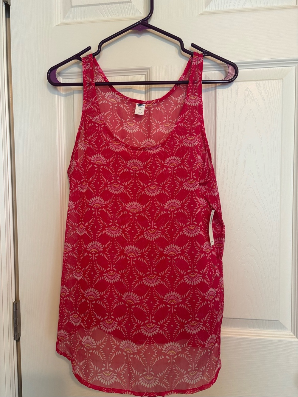 Old Navy Fuchsia Pink Lace-Style Tank Chemise